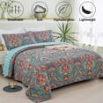 3pieces King Size Bedspread Quilt SetsReversible Patchwork Coverlet