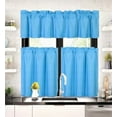 thumbnail image 1 of 3 pieces Kitchen window set 2 Curtain panels linen and 1 Valance Blackout Rod Pocket for Bathroom Home décor WK4 Turquoise color, 1 of 5