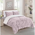 thumbnail image 1 of 3-pieces Pintuck Reversible Comforter set, King/Cal King, Dusty Rose, 1 of 3