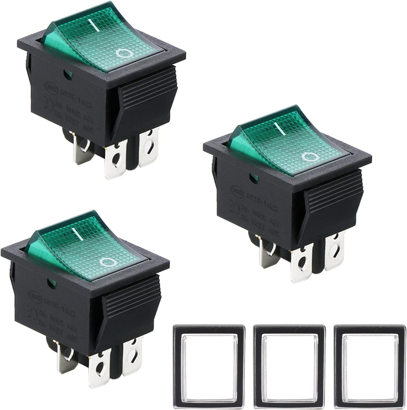 3 pieces green on/off switch 16A/250V 20A/125V AC (DPST) - Walmart.com