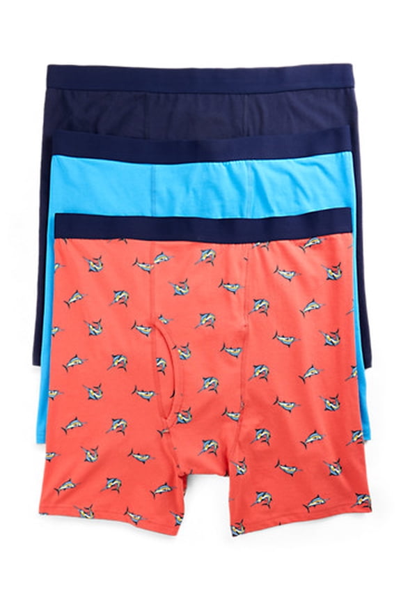 3-pk Active Stretch 4 Inch Boxer Briefs Marlin 5XL