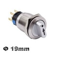 thumbnail image 1 of 3 position metal selector rotary locking button switch with 12V lighting switch, 1 of 4