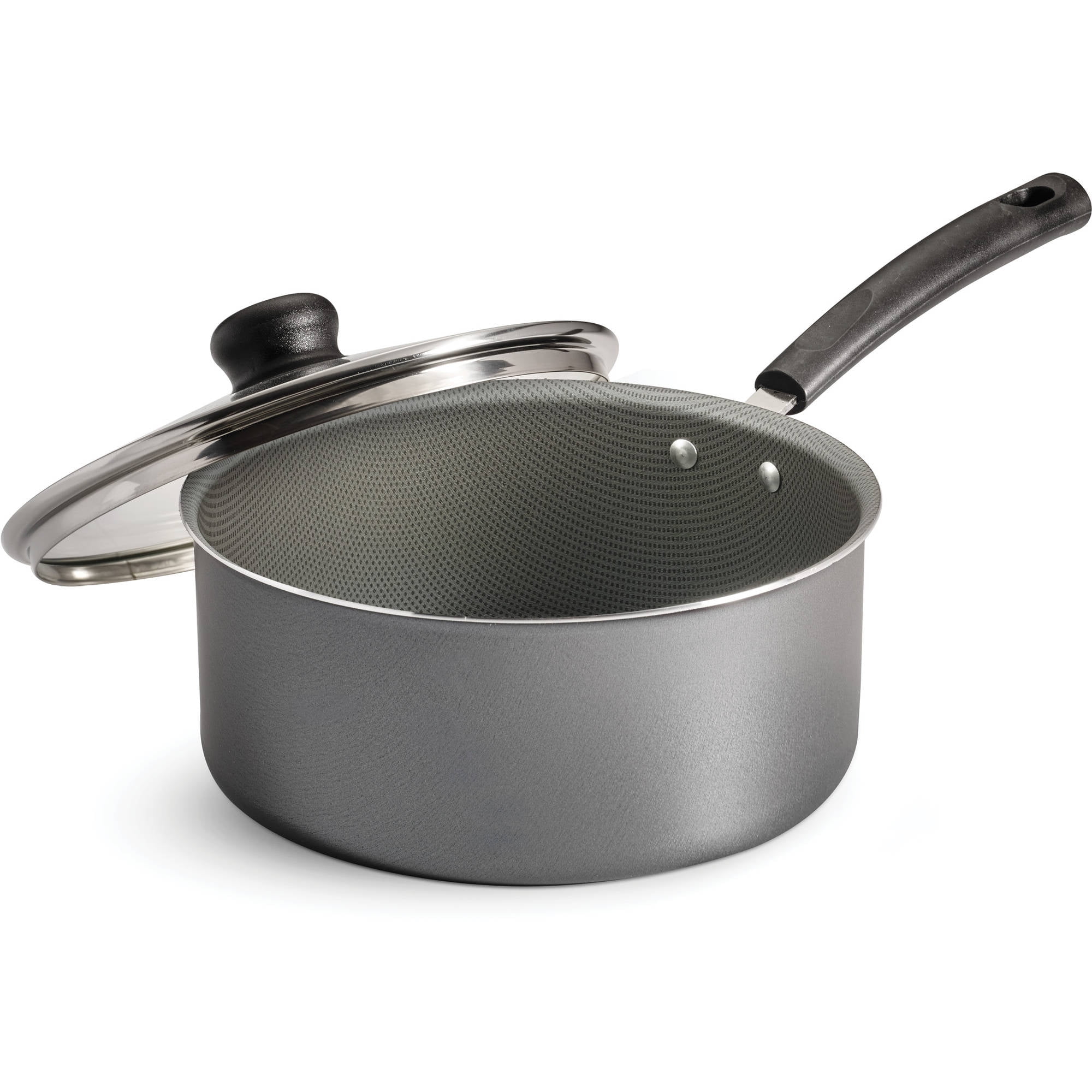 3-quart non stick steel gray sauce pot with lid - Walmart.com