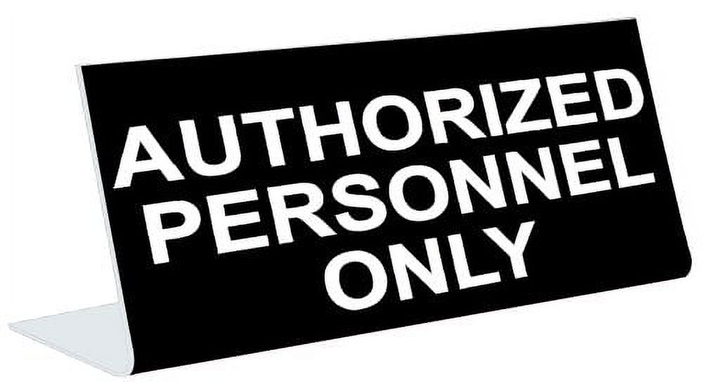 3" x 8" Engraved Tabletop Pedestal Desk Sign AUTHORIZED PERSONNEL