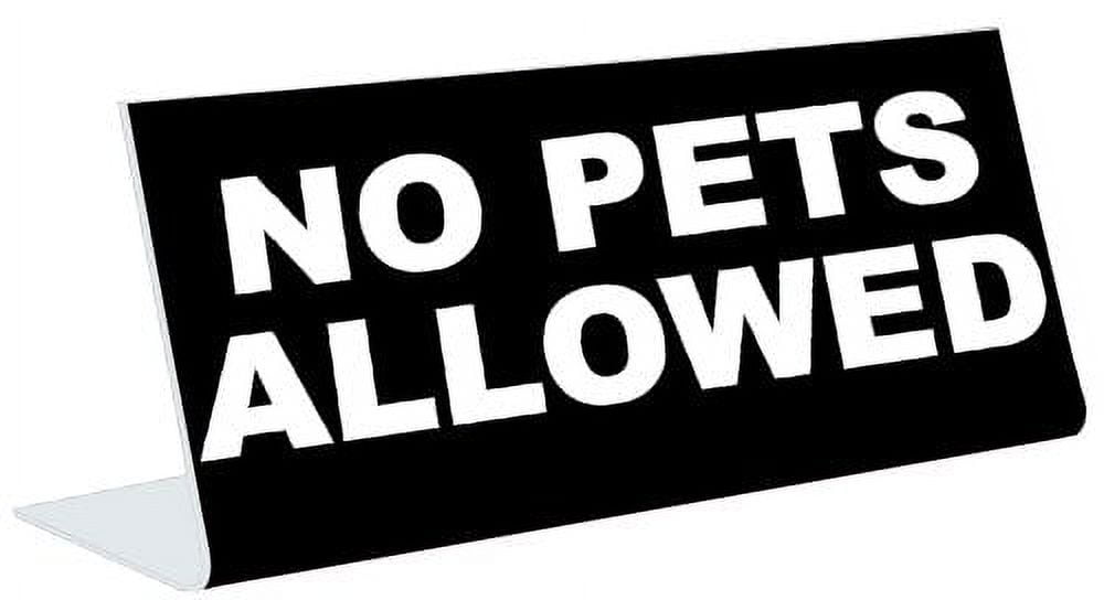 3" X 8" Engraved Tabletop Pedestal Desk Sign No Pets Allowed Black