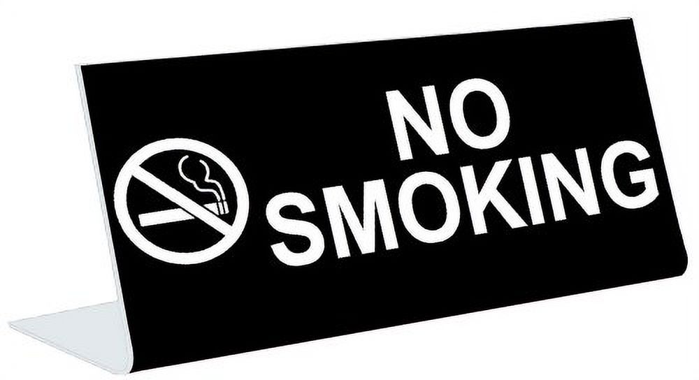 3 Inches X 8 Inches Engraved Tabletop Pedestal Desk SignNo Smoking