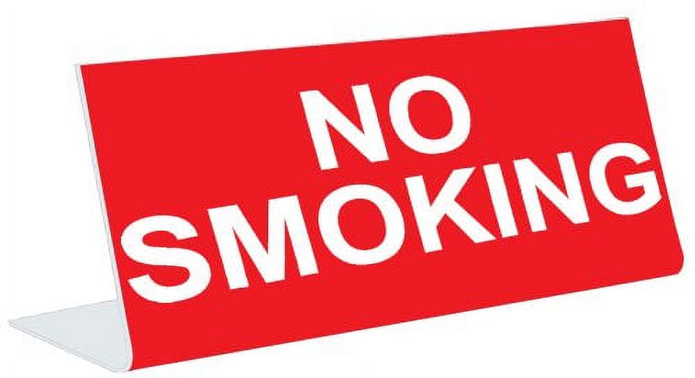 3 Inches X 8 Inches Engraved Tabletop Pedestal Desk Sign No Smoking