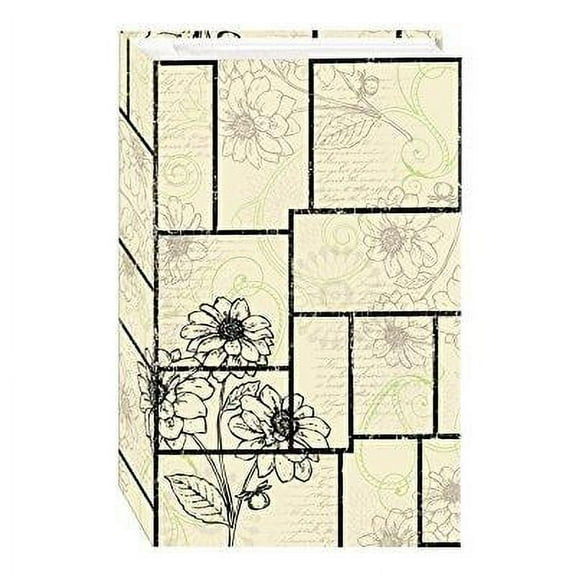 3-ring 3-up FLORAL PANES pattern pocket album ready for 500 4x6 photos - 4x6