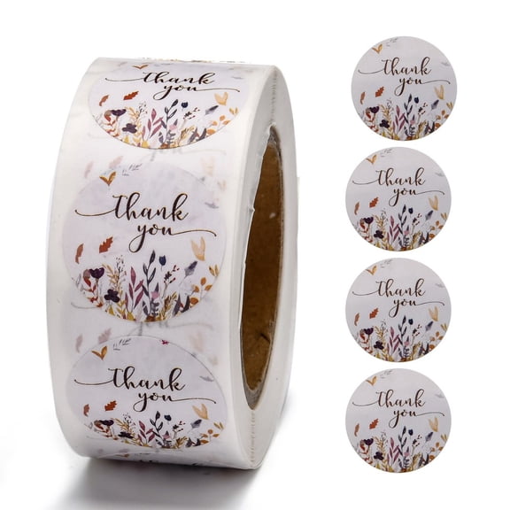 3 roll 1 Inch Thank You Stickers Self-Adhesive Kraft Paper Gift Tag Stickers Adhesive Labels for Festival Christmas Holiday Presents with Word Thank You Colorful Sticker: 25mm 500pcs/roll Paper
