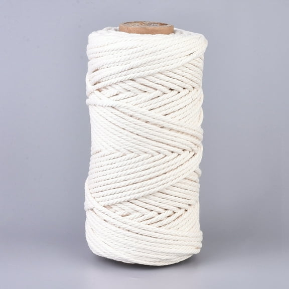 3 roll Cotton String Threads Macrame Cord Decorative String Threads for DIY Crafts Gift Wrapping and Jewelry Making White 4mm 109.36 yards(100m)/roll