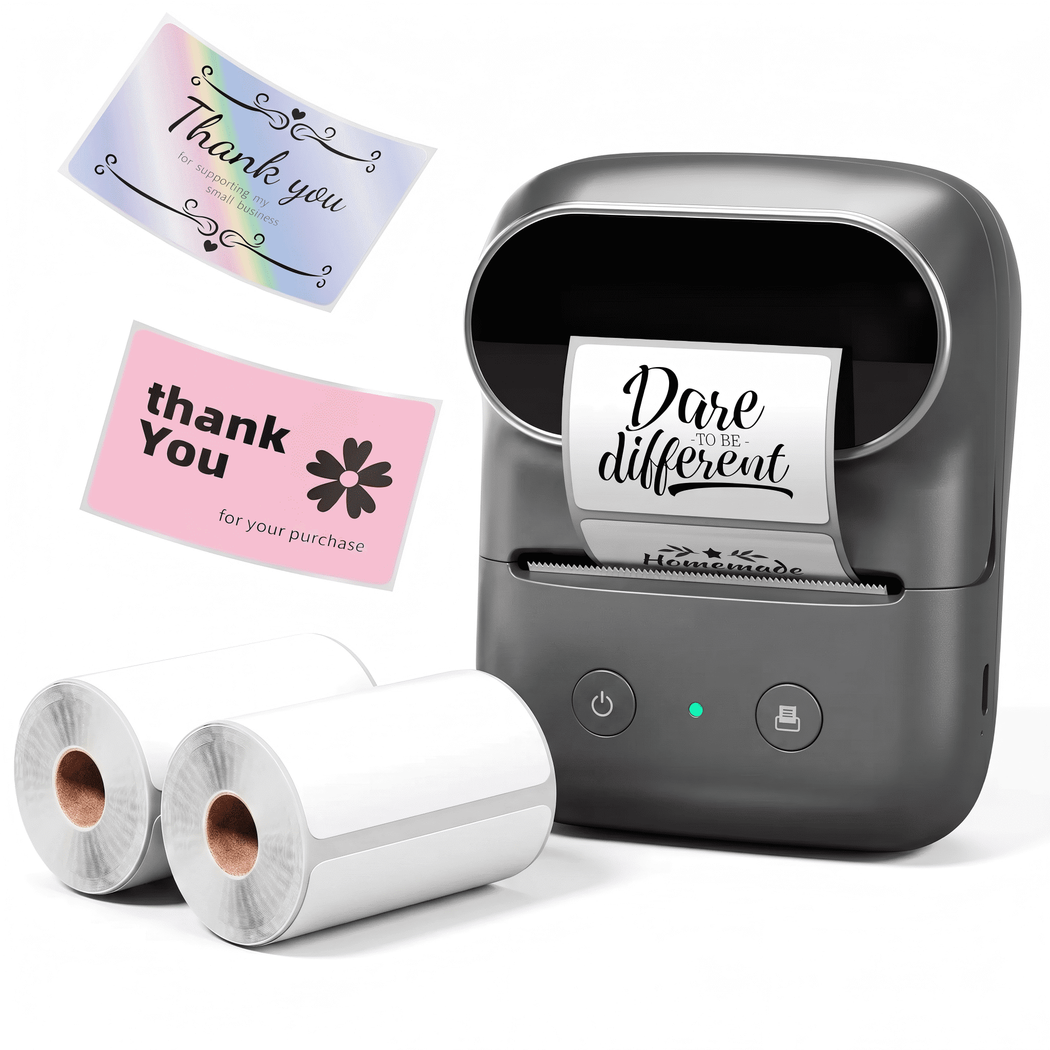 【Phomemo Label printer 】 Label printer+2 rolls of thermal label paper, thermal label printer, printing width 20-50mm, one click printing（label maker）
