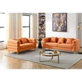thumbnail image 1 of 3-seater + 2-seater Combination sofa.ORANGE teddy, 1 of 1