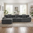 thumbnail image 1 of 120" Boneless Sectional with Ottoman, 3-Seater Chenille Frameless Couch with Deep seat, Modern L-Shaped Modular Sofa for Living Room, No Assembly Required, Gray, 1 of 11