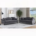 thumbnail image 1 of Modern Grey Velvet 3-seater Combination Sofa W834S00064 (220×80×75cm, Sturdy & Comfortable), 1 of 15