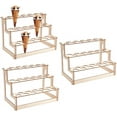 thumbnail image 1 of 3 set 3-Tier Wooden Ice Cream Cone Display Risers Ice Cream Cone Holder with 33 Holes Cornsilk 30x18x21cm, 1 of 6