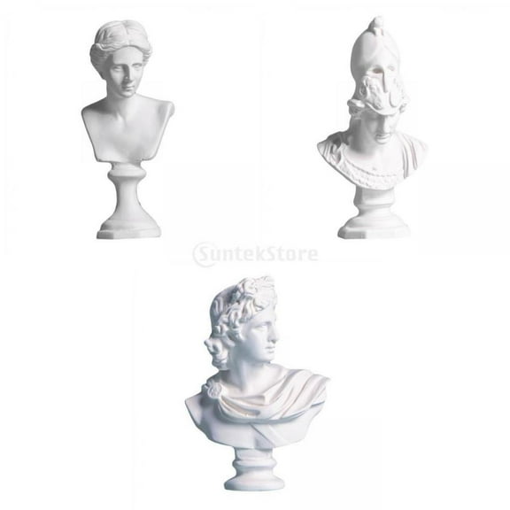 3/set Abstract Greek Figurines Mythology Bust Statues Art Miniature Sculpture