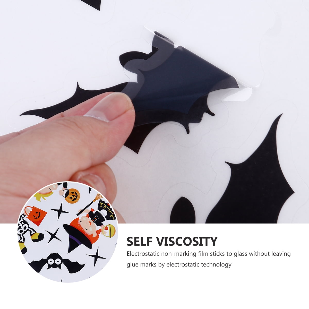 3 sets Halloween Window Stickers Static Sticker Showcase Glass Sticker