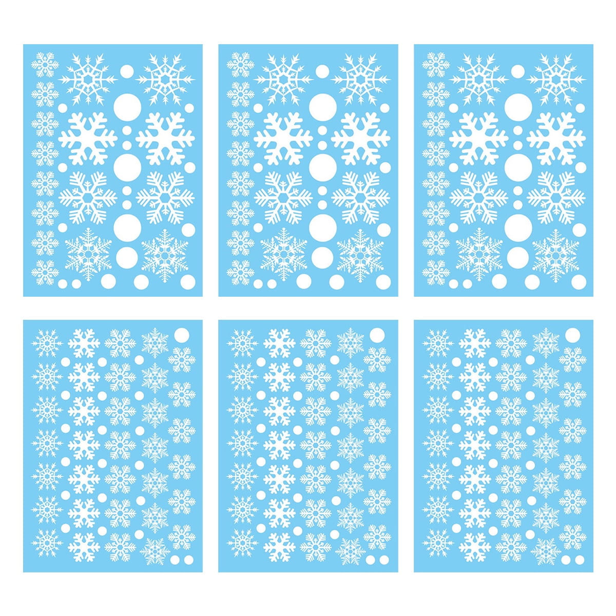 3 sets of Christmas snowflake wall stickers, New Year shop window
