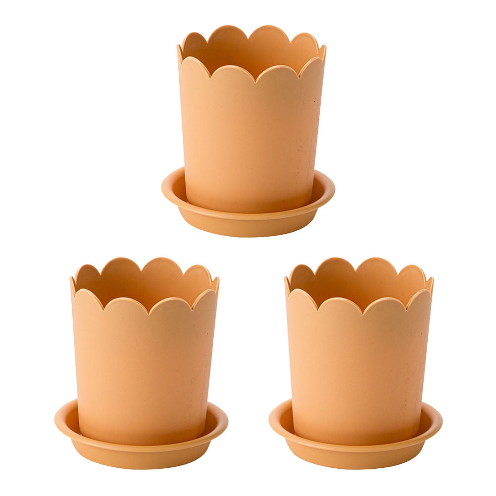 3 sets of Plastic Flowerpots Gardening Flowerpots Chinese Rose Nursery