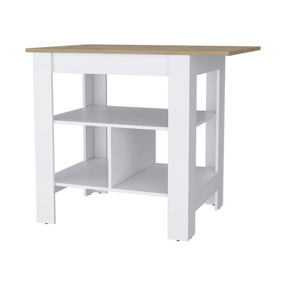 3-shelf Kitchen Island In White And - Make Your More Functional Modern Transform Into A Contemporary Space