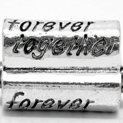 3 sided Forever Together Bead Charm Spacer For Snake Chain Charm Bracelet