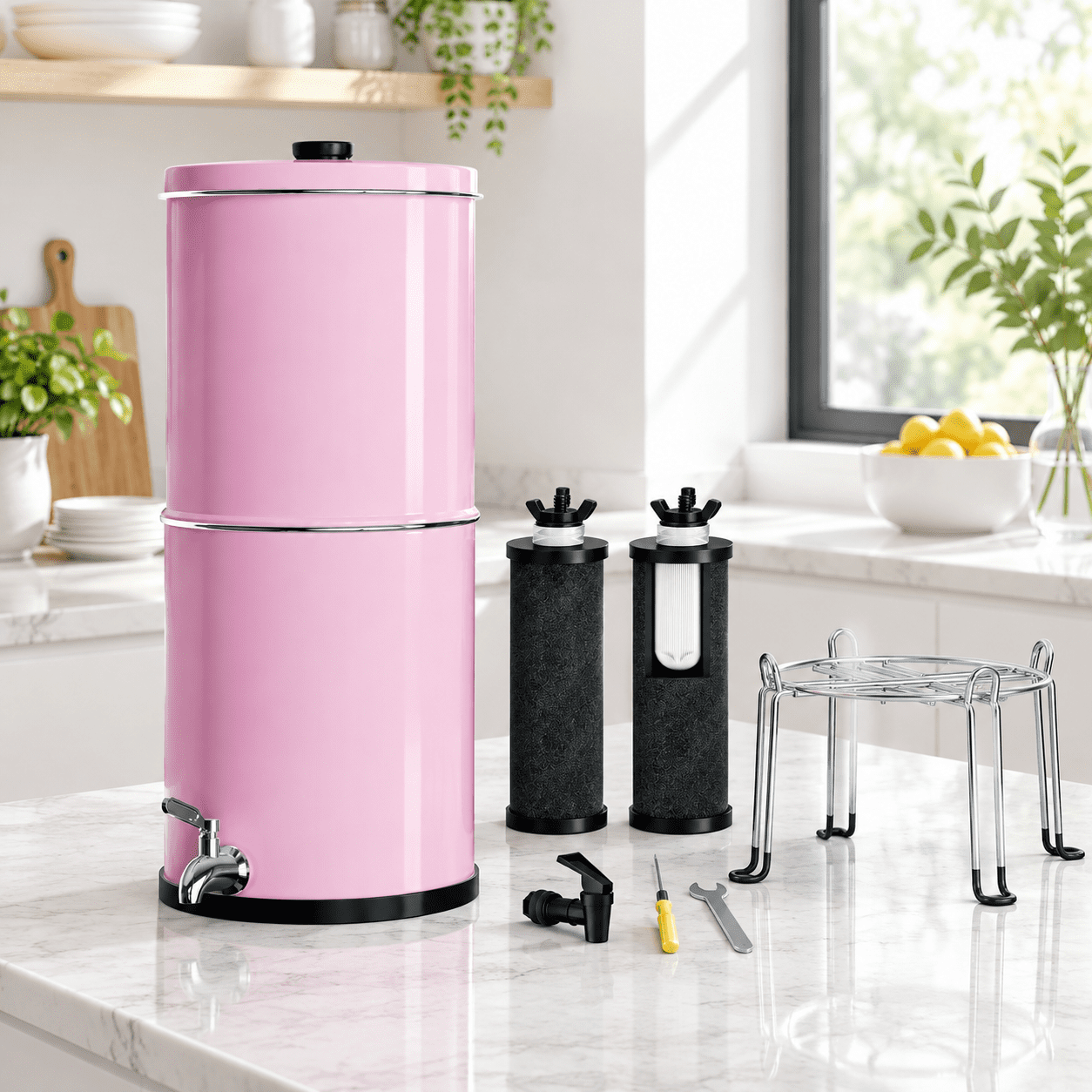 3-st0.01mm Ultra-filtration Gravity Water Filter System /ansi 42&372 ...