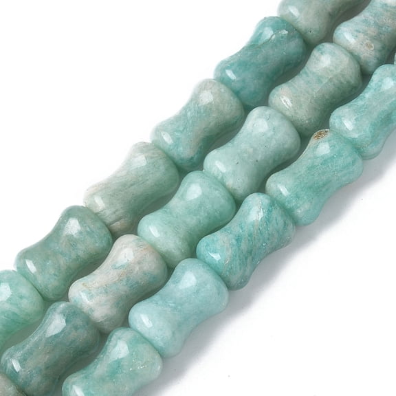 3 strand Natural Amazoniten Beads Strands Bamboo Stick 12.5x8.5mm Hole: 1.4mm 30pcs/strand 14.96''(38cm)