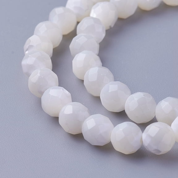3 strand Shell Beads Strands Faceted Round 6~6.5mm Hole: 0.8mm 59pcs/strand 14.84 inch(37.7cm)