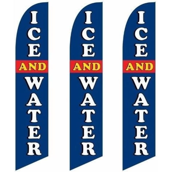 3 (three) Pack Tall Swooper Flags Ice And Water Red White Blue Yellow$$Other