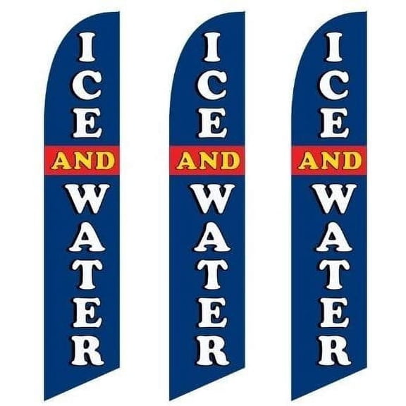 3 three Pack Tall Swooper Flags Ice And Water Red White Blue Yellow
