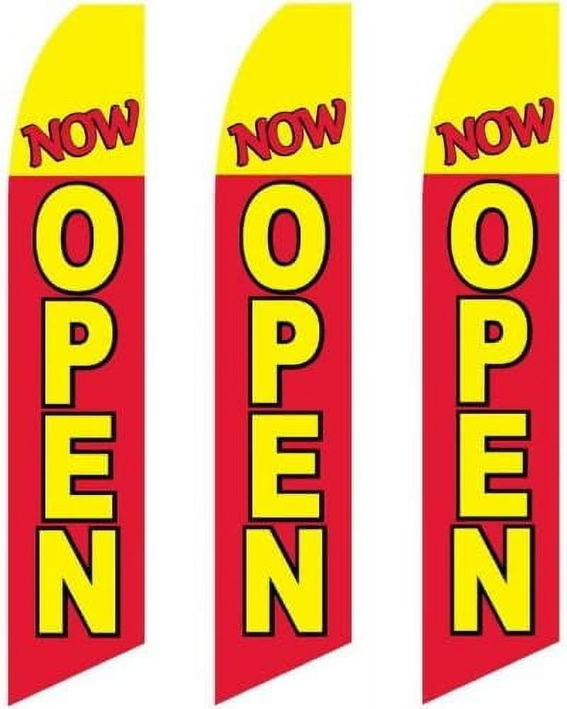 Open Full Curve Windless Swooper Flag Now Open BLUE