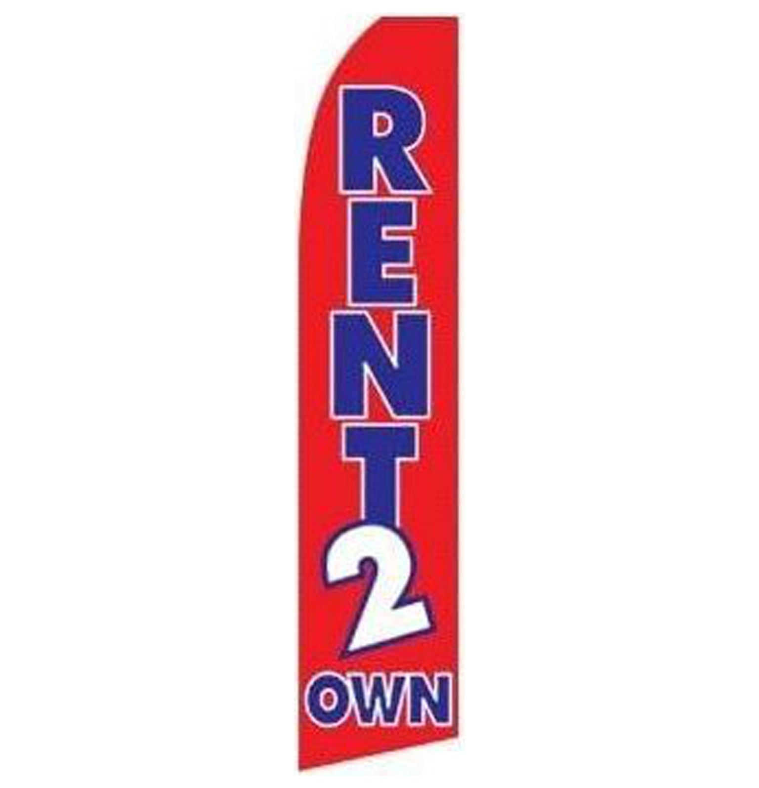 (3) three RENT 2 OWN RENT TO OWN 11.5' Swooper #4 Feather Flags BANNERS
