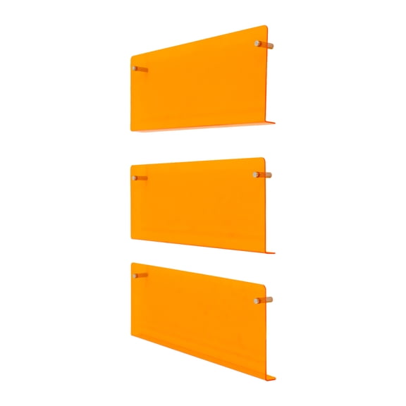 3-tier Brochure Holder, Acrylic Brochure Holder, 3-tier Acrylic Hanging Bookshelf for Holding Brochures, Catalogs, Recipe Guides, Menu Booklets (Orange)