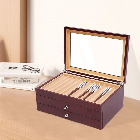 3-tier Design and 34 Separate Compartments Pen Display Box, Pen Collection Box, Pen Storage Box for Storing Many Different Types of Pens