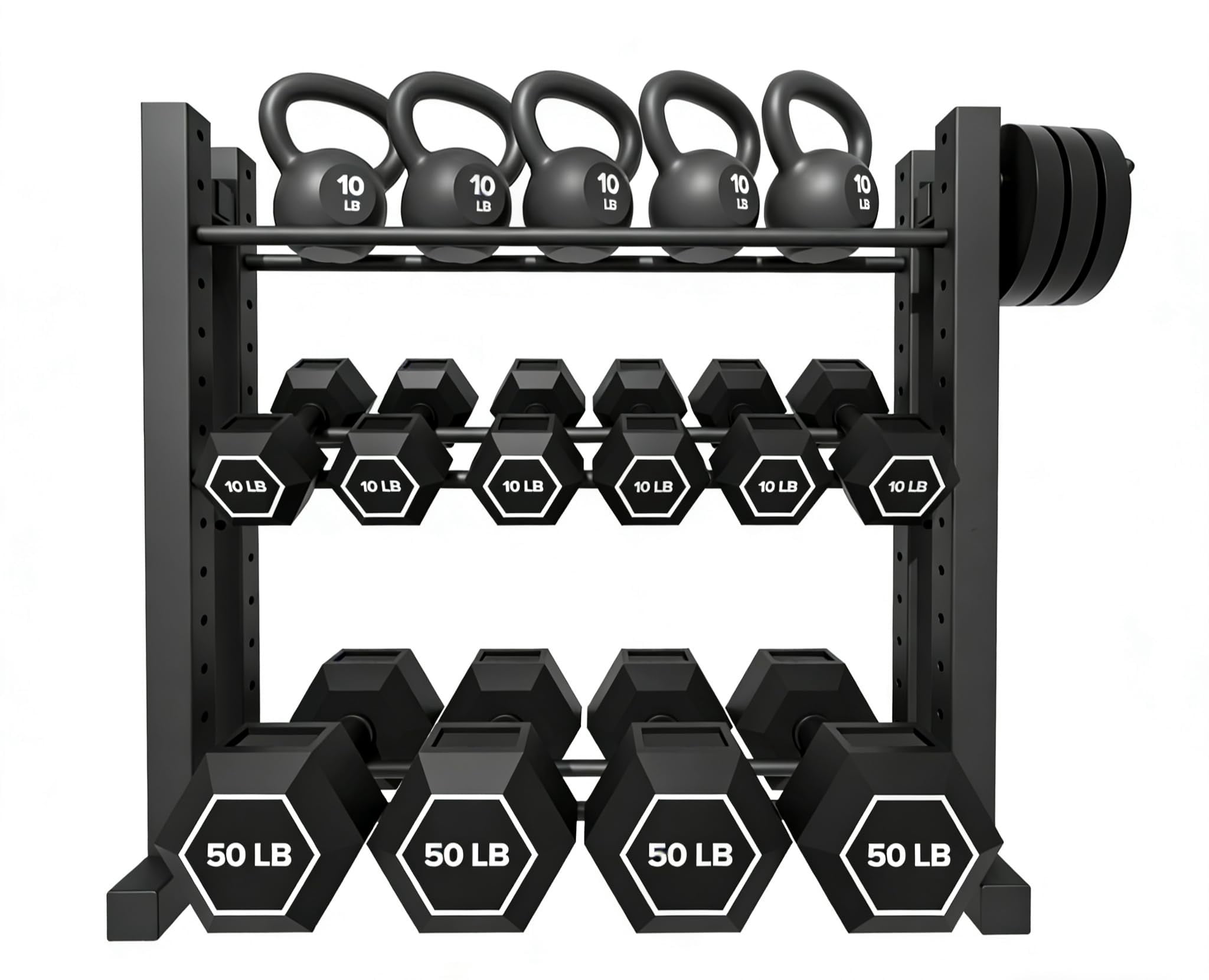 3-tier Dumbbell Rack Stand Only  Weight For Home Gym Dumbbells Adjustable Height Compact Design 1000lb Capacity Storage Use
