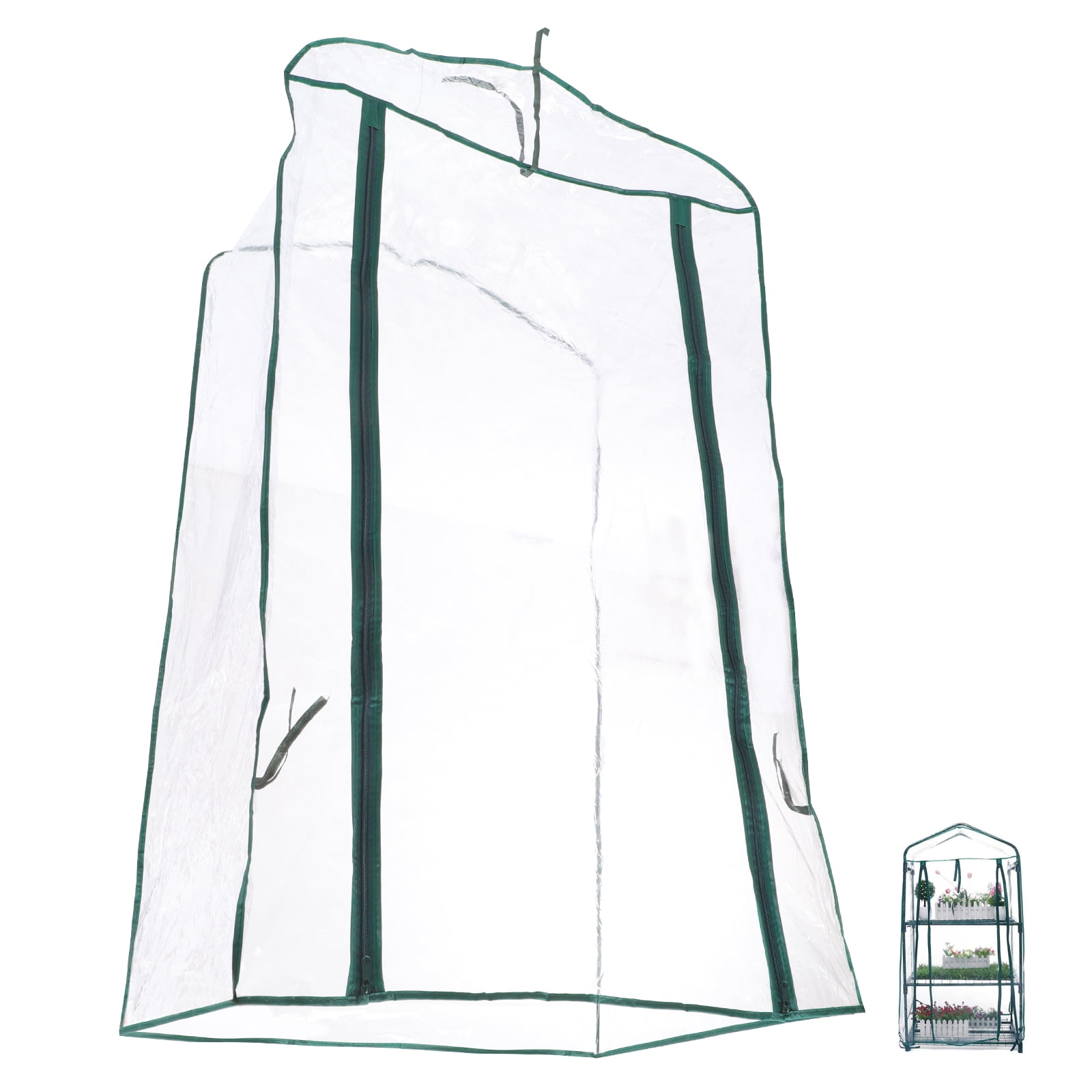 3 -tier Greenhouse Replacement Cover for Raised Garden Bed Small Indoor Plants Mini Safety Mask Clear Tent Outdoor