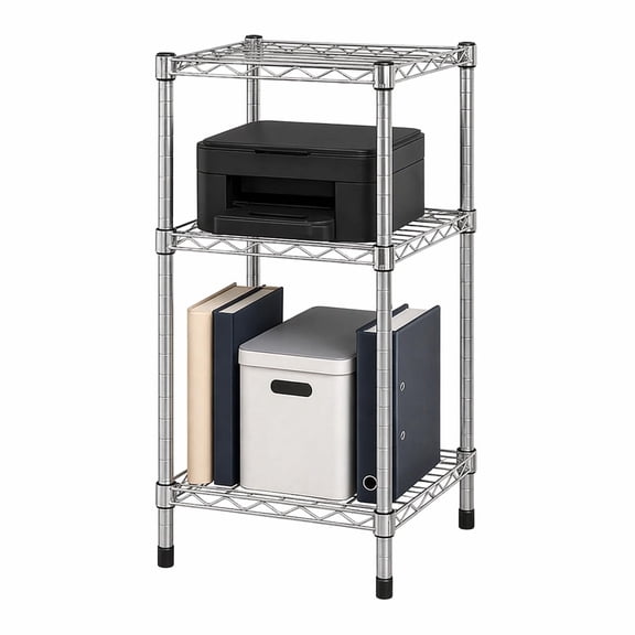 3-tier Heavy Duty Adjustable Shelving Unit 200-lb Per Shelf Stackable Modular Metal Storage Rack Chrome Wire 15 X 14 30 In