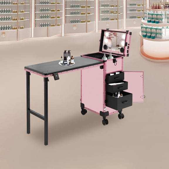 3-tier Makeup Case With Mirror, Travel Makeup Case, Makeup Case
