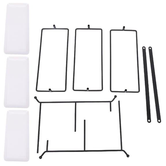 3-tier Serving Stand 3-Tier Food Stand With White Porcelain Trays Tiered Serving Platter Decor For Dining Table Wedding Party