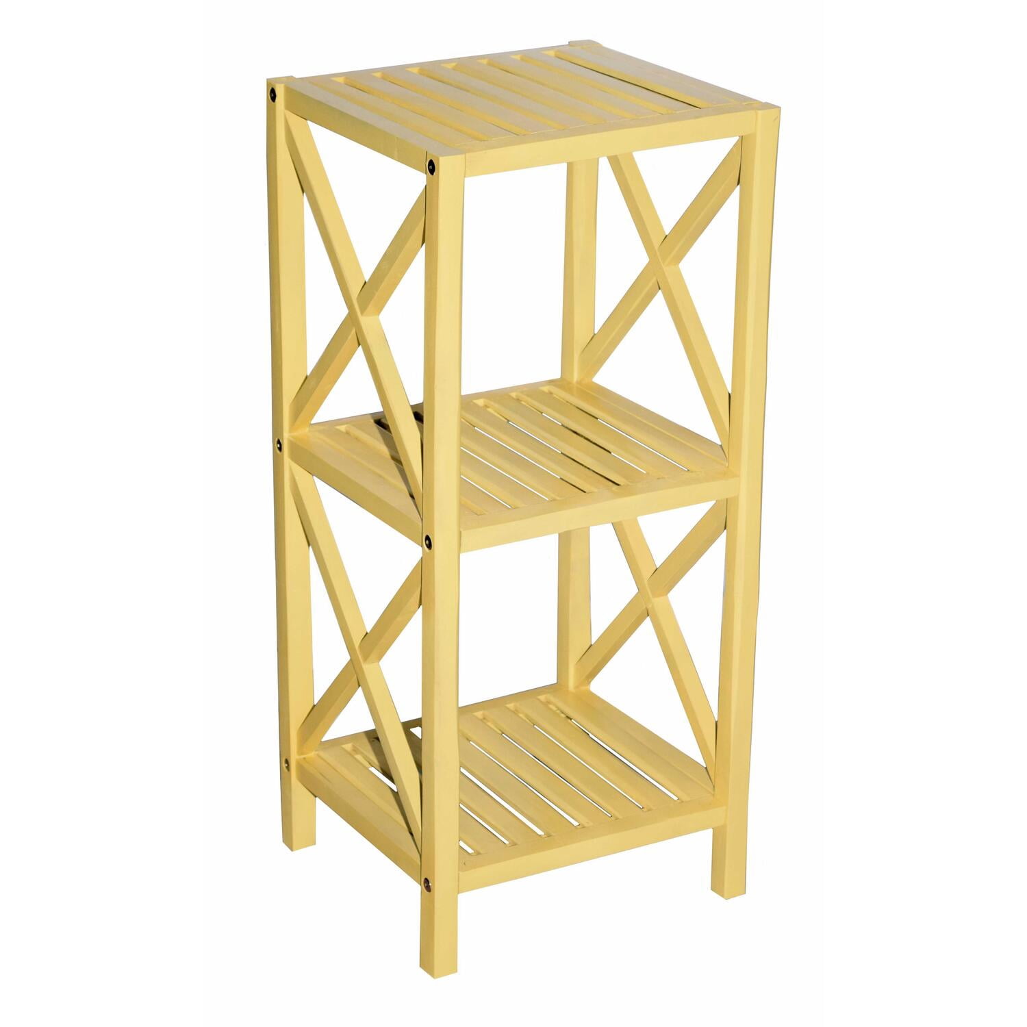 Formula 1 Rack 3 tier bamboo rack square bambooYellow - Walmart.com