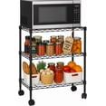 Image showcasing 3-tier metal wire rack storage rack, heavy-duty metal durable practical ...