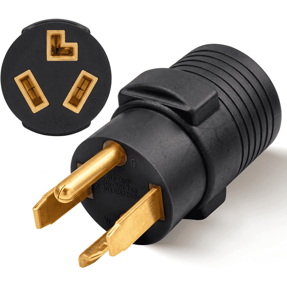 3 to 4 Prong Dryer Plug Adapter, 14-30P Male to 10-30R Female Receptacle, Old Clothes Dryer Converter, 30A 250V, Nema 14-30P to 10-30R
