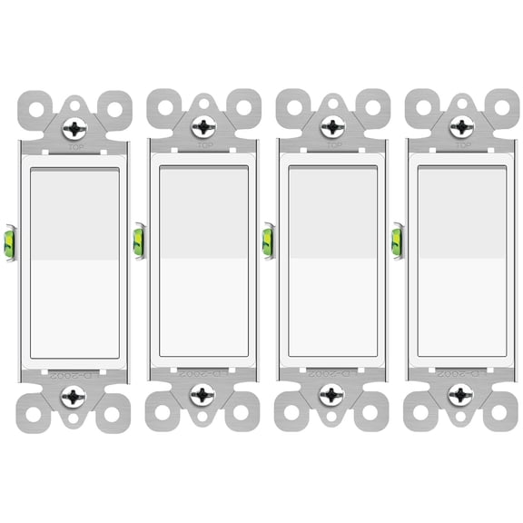 3-way switch white, 4-pack three-way/single pole light switch rocker switch 15120/277, on/off rocker paddle interrupter, residential/commercial grade, home & office, /