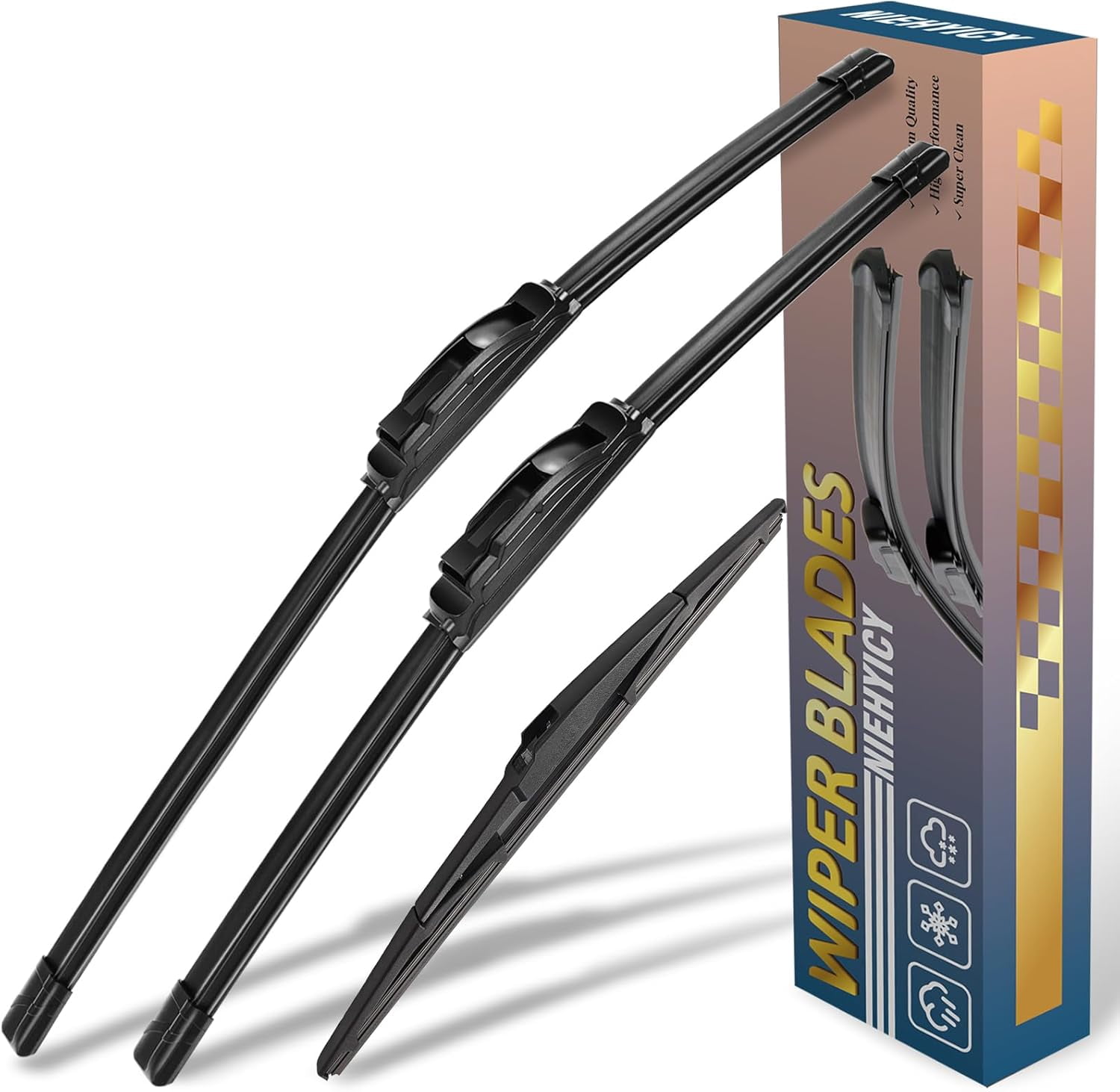 3 wipers Replacement for Lexus RX350 2010-2015,Lexus RX450h 2010-2015,Windshield Wiper Blades Original Equipment Replacement - 26"/22"/16" (Set of 3) U/J HOOK