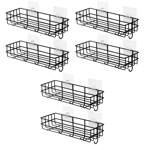 3-Tier Bedroom Storage Shelf with Hooks, 28x10.5cm, Black - Wall Mounted Organizer for Home and Office