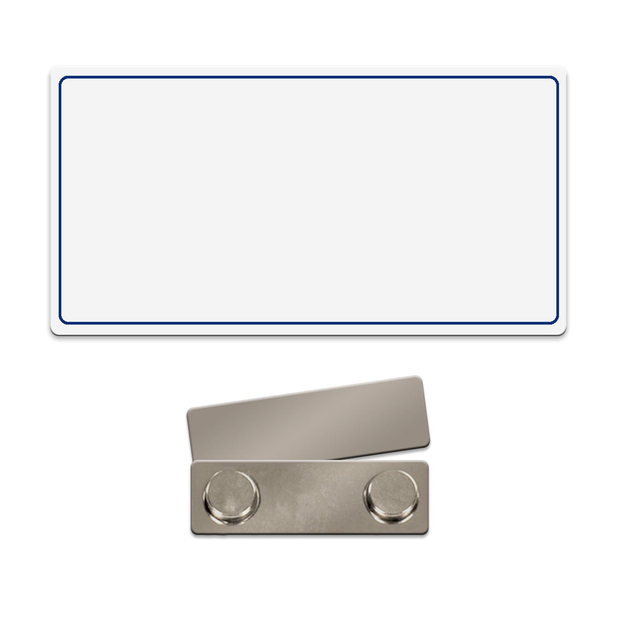 3 x 1-/2 Blank Name Tag/Badge with Blue Border - Pack of 10