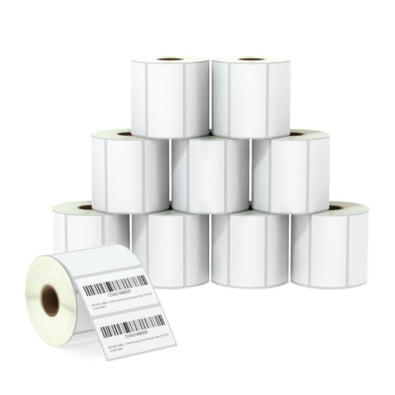 3" x 1.5" (76 mm x 38 mm) Barcode Shipping & Address Labels Compatible with Zebra & Rollo Label Printer,Premium Adhesive & Perforated [10 Rolls, 9500 Labels]