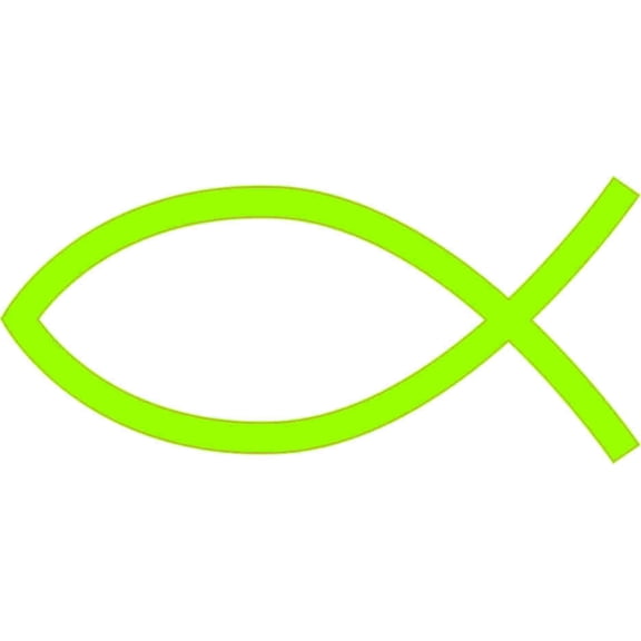 3 x 1.5 Green Christian Fish Sticker Vinyl Cup Stickers Car  Bum