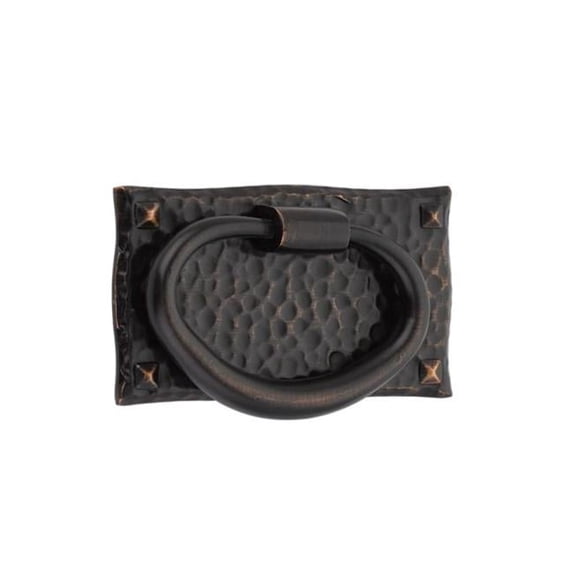 3 x 1.75 in. Hammered Oval Cabinet Pull, Oil Rubbed Bronze