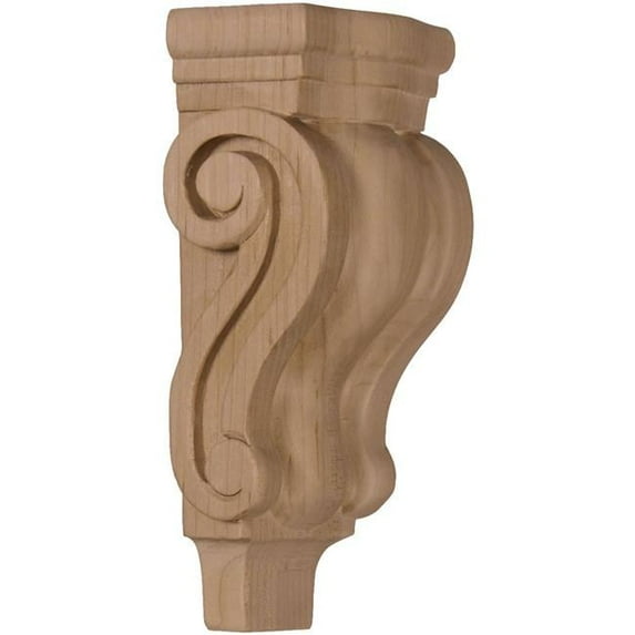 3 x 1.75 x 6 in. Extra Small Traditional Pilaster Wood Corbel - Walnut - Extra Small